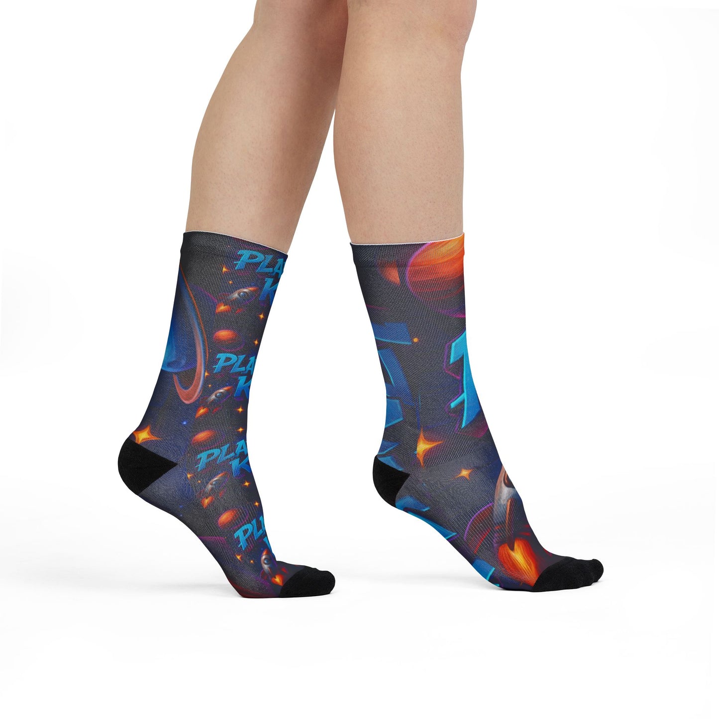 Cosmic Adventure Crew Socks | Fun Space Design, Gift for Astronaut Lovers, Stylish Everyday Wear, Party Socks, Kids & Adults