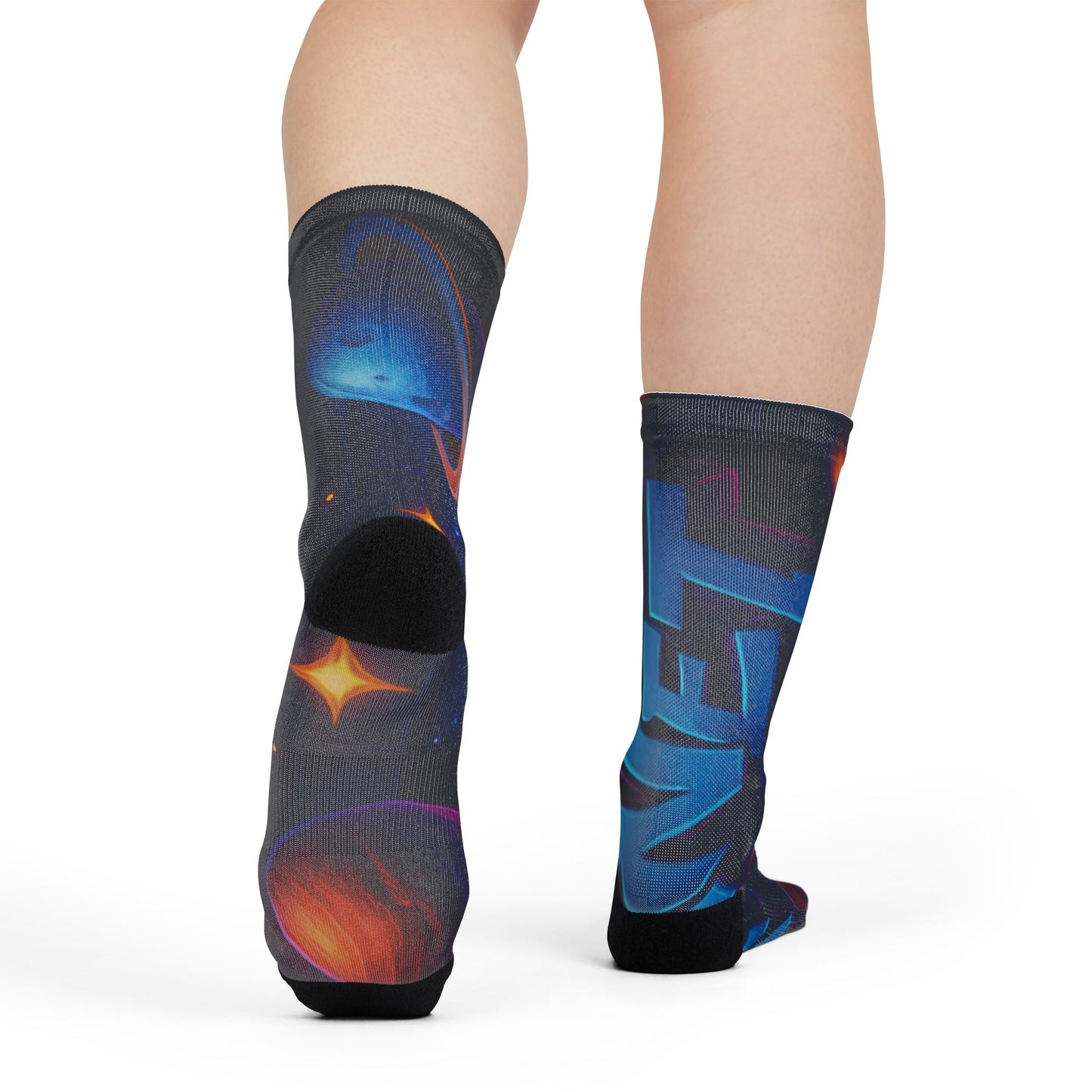 Cosmic Adventure Crew Socks | Fun Space Design, Gift for Astronaut Lovers, Stylish Everyday Wear, Party Socks, Kids & Adults