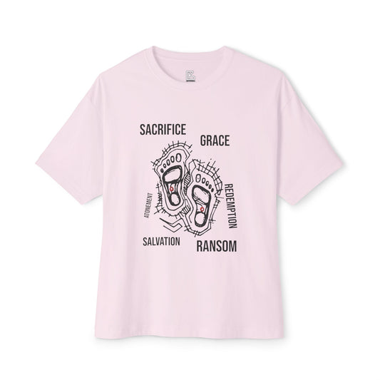 Faith-Inspired Oversized Tee, Comfortable Boxy Shirt for Spiritual Journeys, Casual Wear, Gift for Retreats, Unisex Graphic Tee