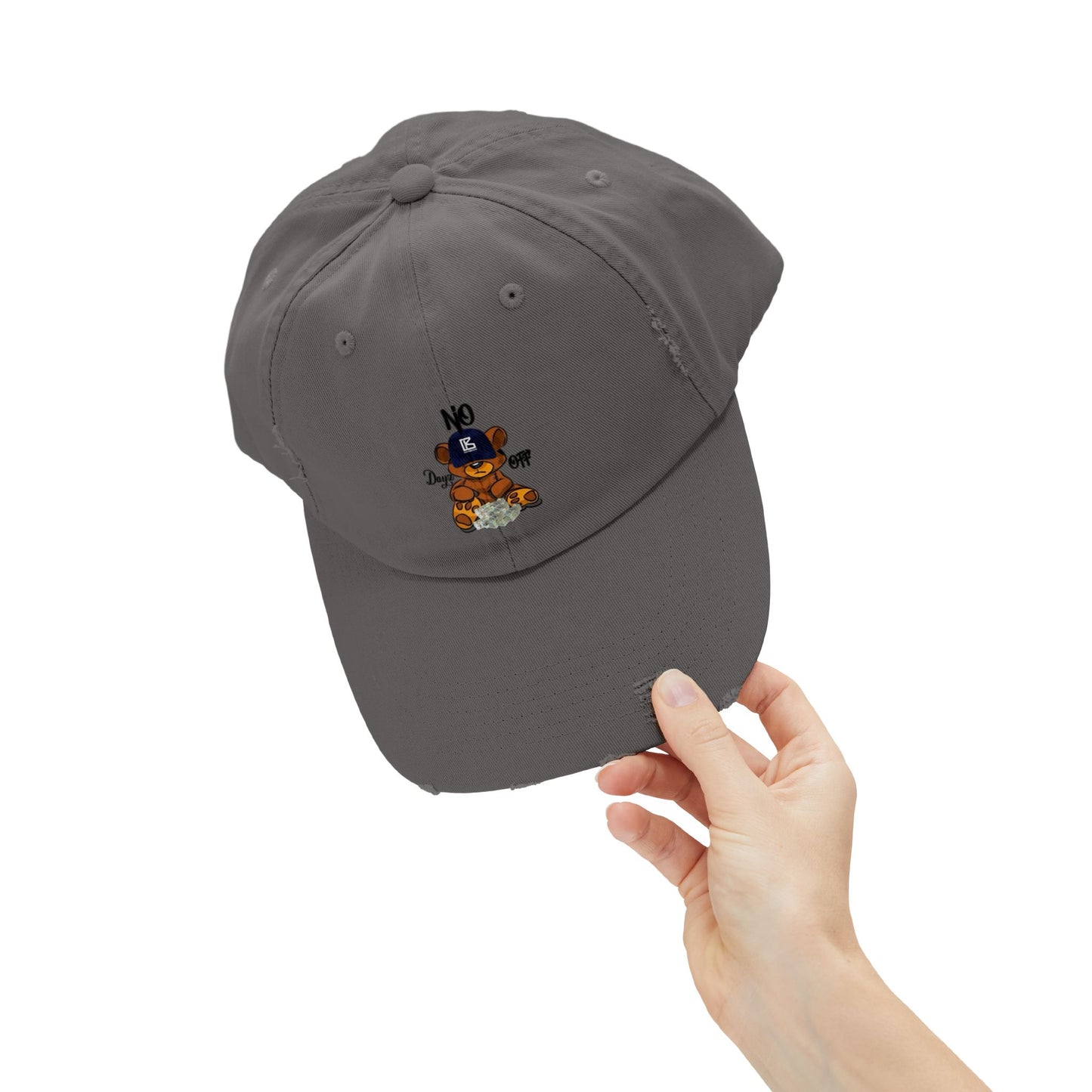 KB Bear Distressed Cap, Unisex Baseball Hat, Casual Accessory, Trendy Gift, Summer Style, Festival Wear