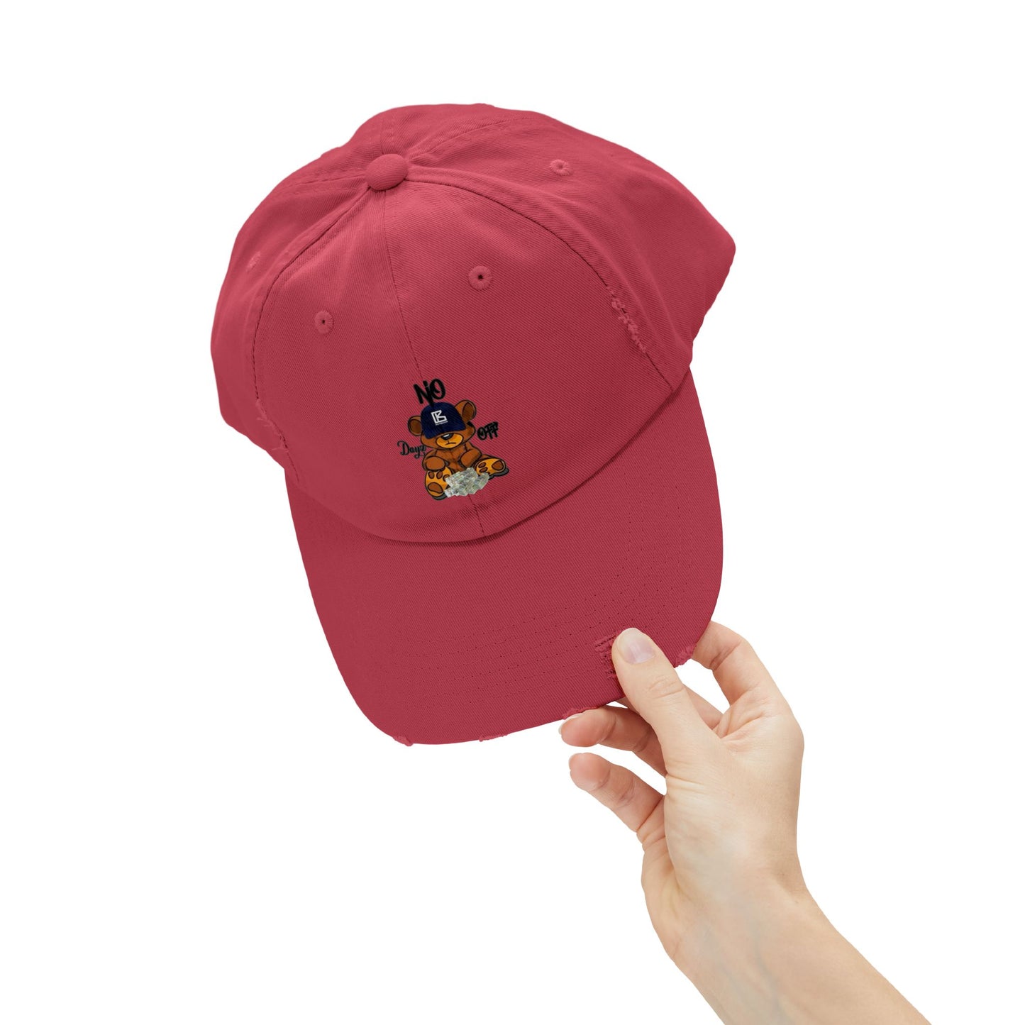 KB Bear Distressed Cap, Unisex Baseball Hat, Casual Accessory, Trendy Gift, Summer Style, Festival Wear