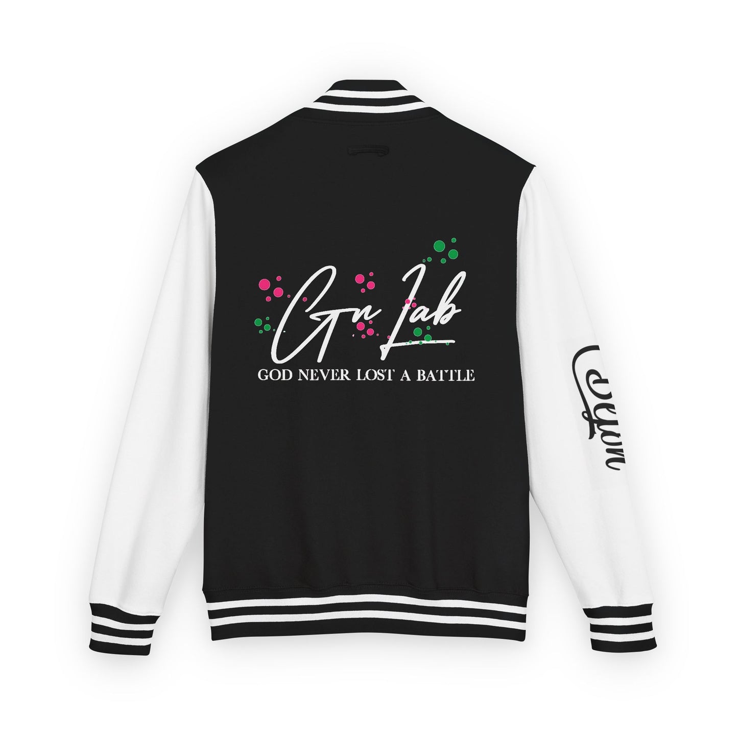 Unisex Heavyweight Letterman Jacket with Inspirational Quotes, Casual Streetwear, Perfect for Gifts, Sports Events, and Celebrations