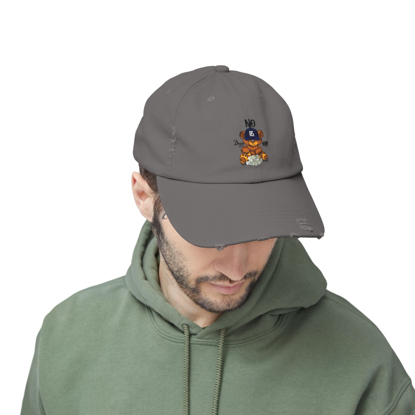 KB Bear Distressed Cap, Unisex Baseball Hat, Casual Accessory, Trendy Gift, Summer Style, Festival Wear
