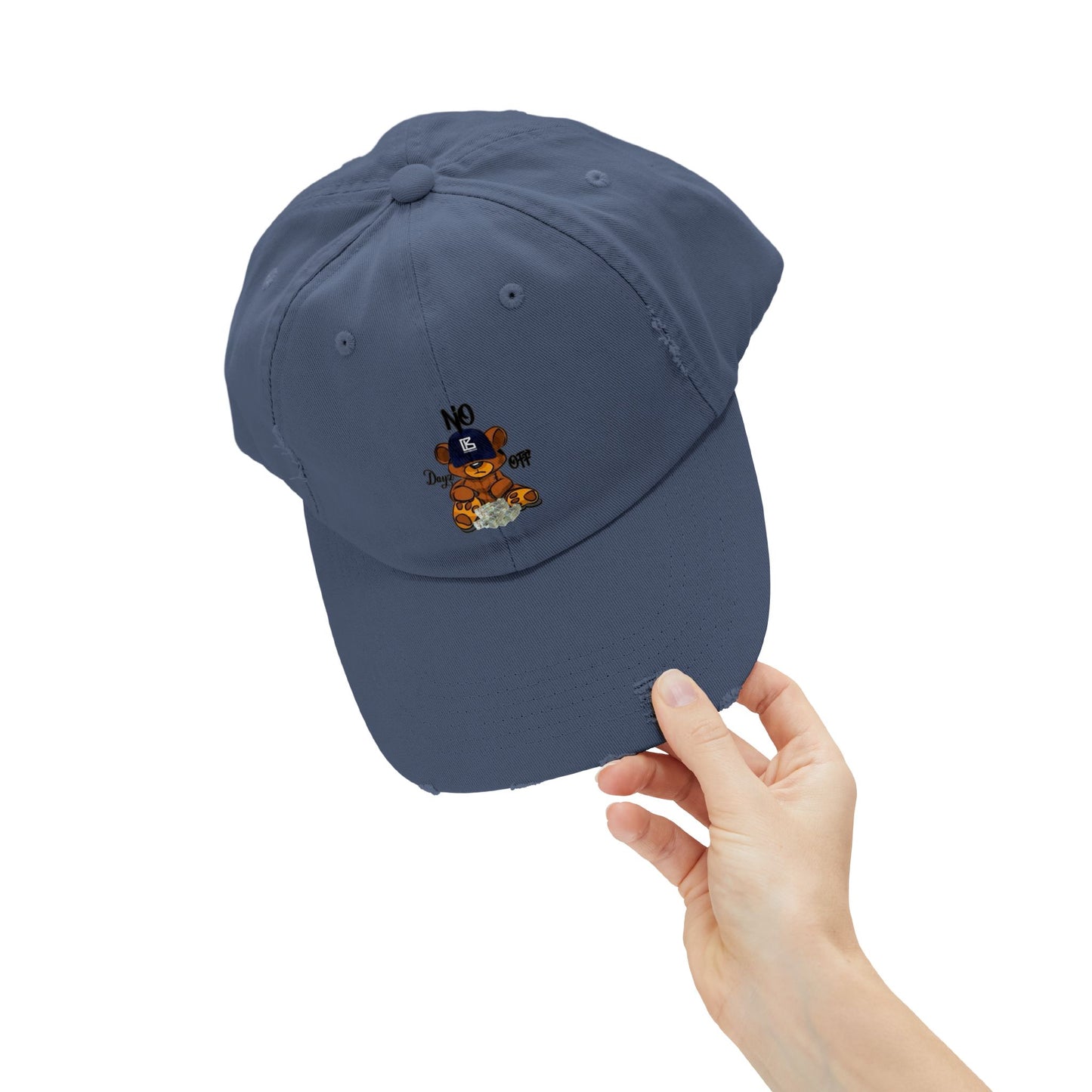 KB Bear Distressed Cap, Unisex Baseball Hat, Casual Accessory, Trendy Gift, Summer Style, Festival Wear