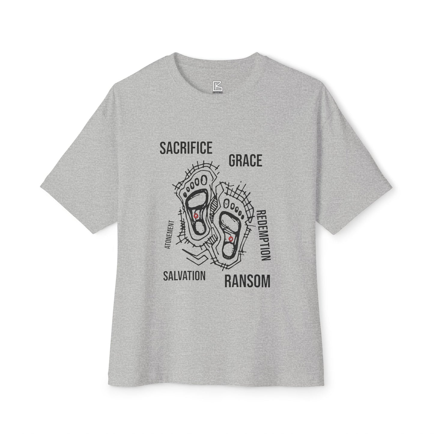 Faith-Inspired Oversized Tee, Comfortable Boxy Shirt for Spiritual Journeys, Casual Wear, Gift for Retreats, Unisex Graphic Tee