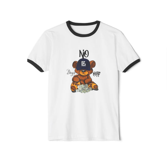 Unisex Cotton Ringer T-Shirt with KB Bear Design,