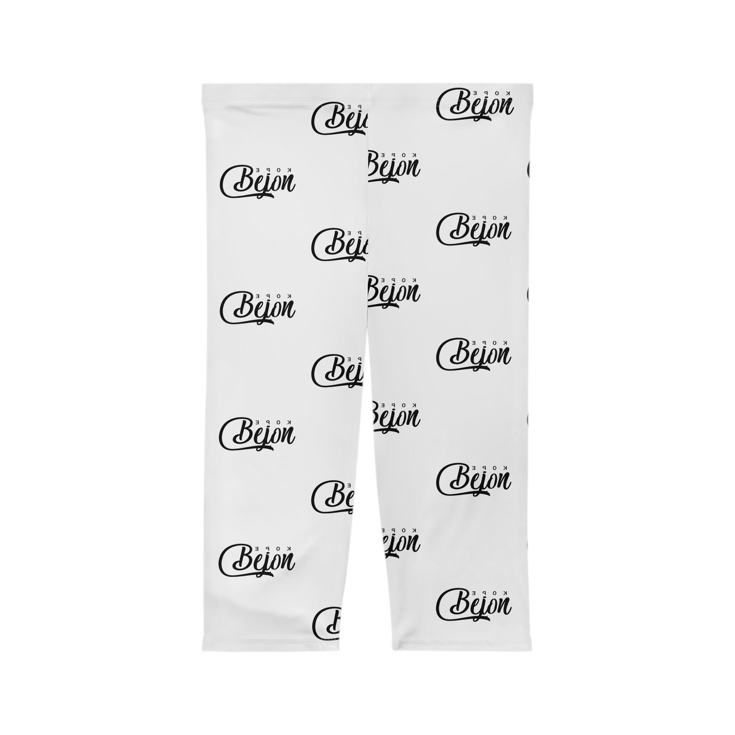Chic Women’s Capri Leggings with 'Beijon' Print, Stylish Fitness Wear, Casual Lounge Leggings, Gift for Her, Summer Wardrobe Essential