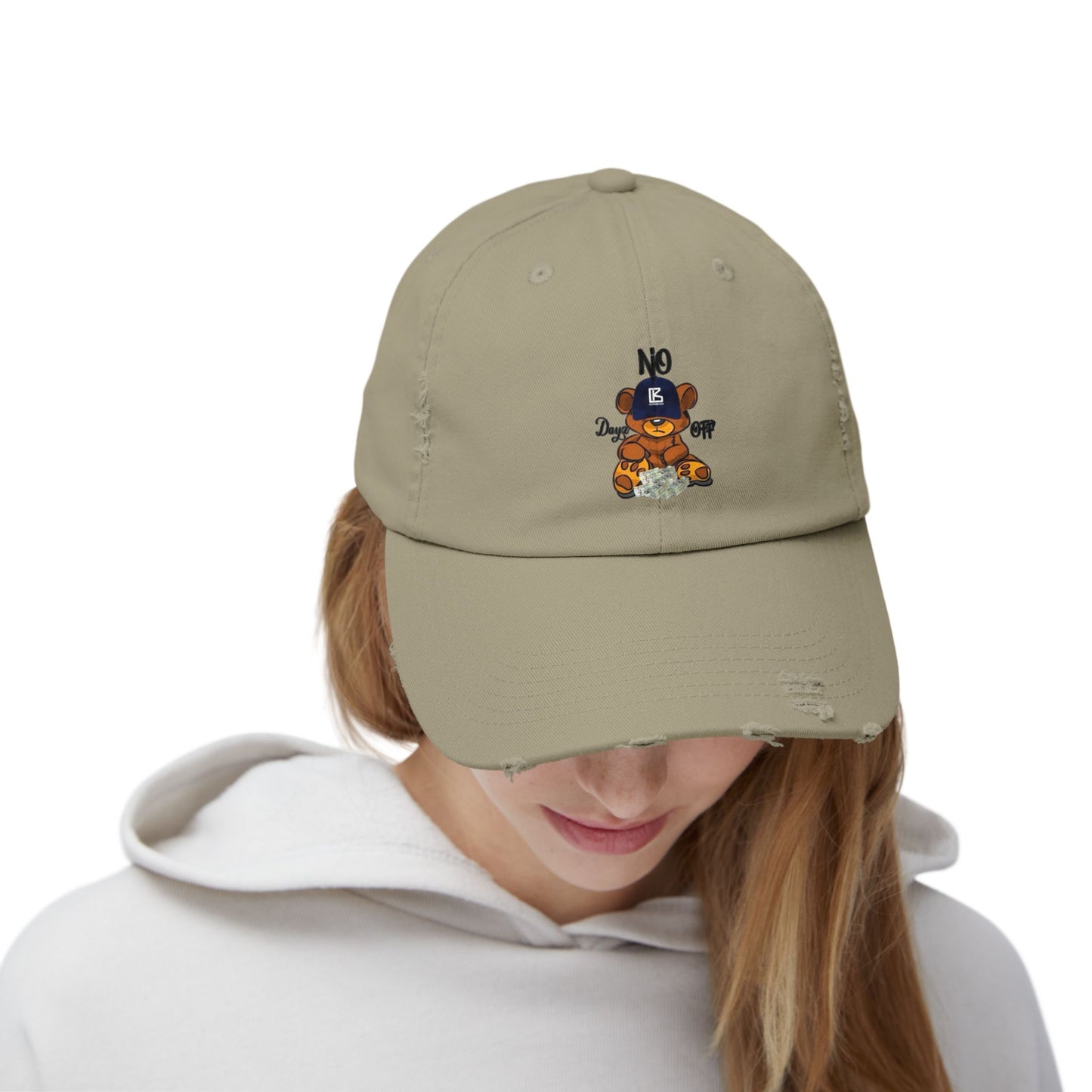 KB Bear Distressed Cap, Unisex Baseball Hat, Casual Accessory, Trendy Gift, Summer Style, Festival Wear