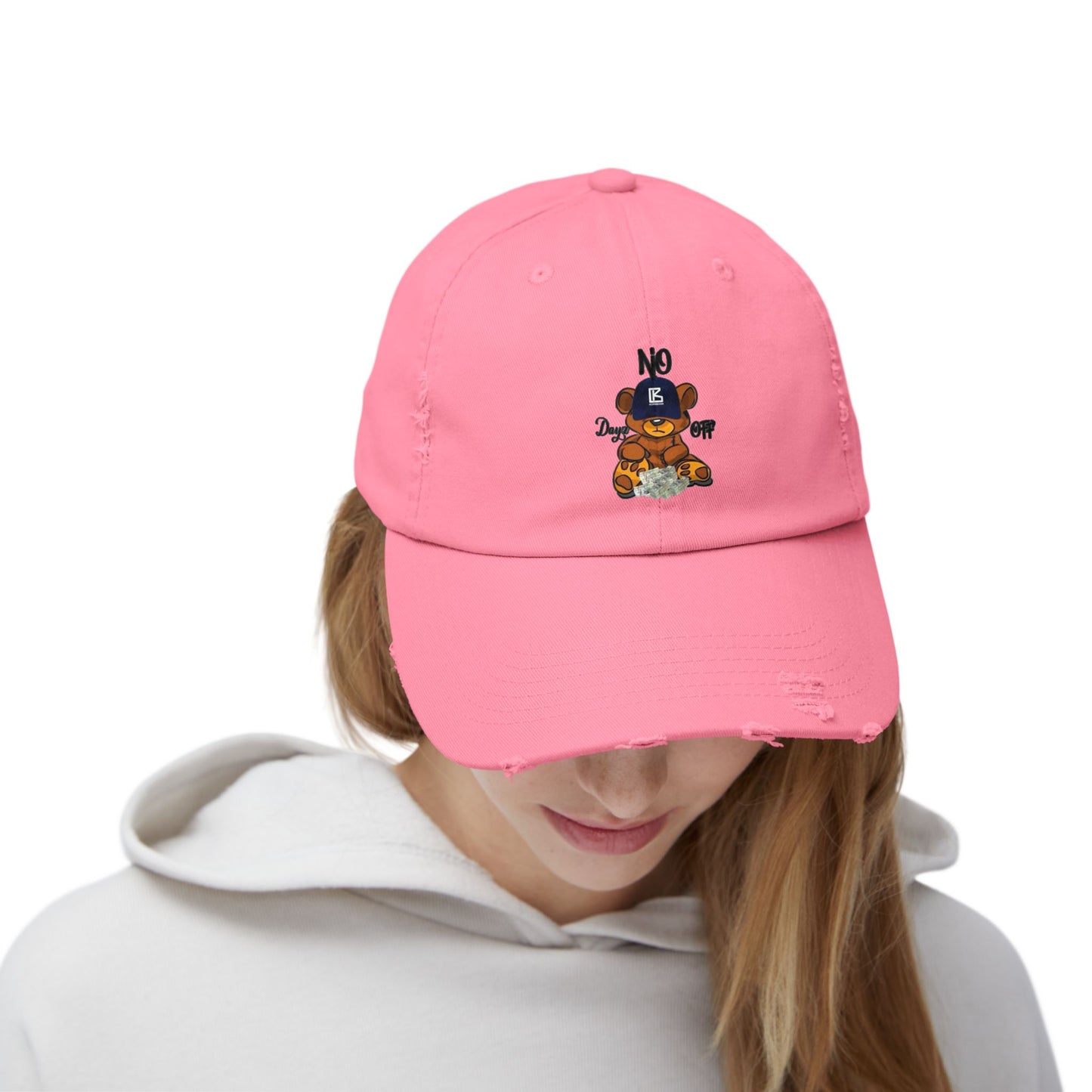 KB Bear Distressed Cap, Unisex Baseball Hat, Casual Accessory, Trendy Gift, Summer Style, Festival Wear