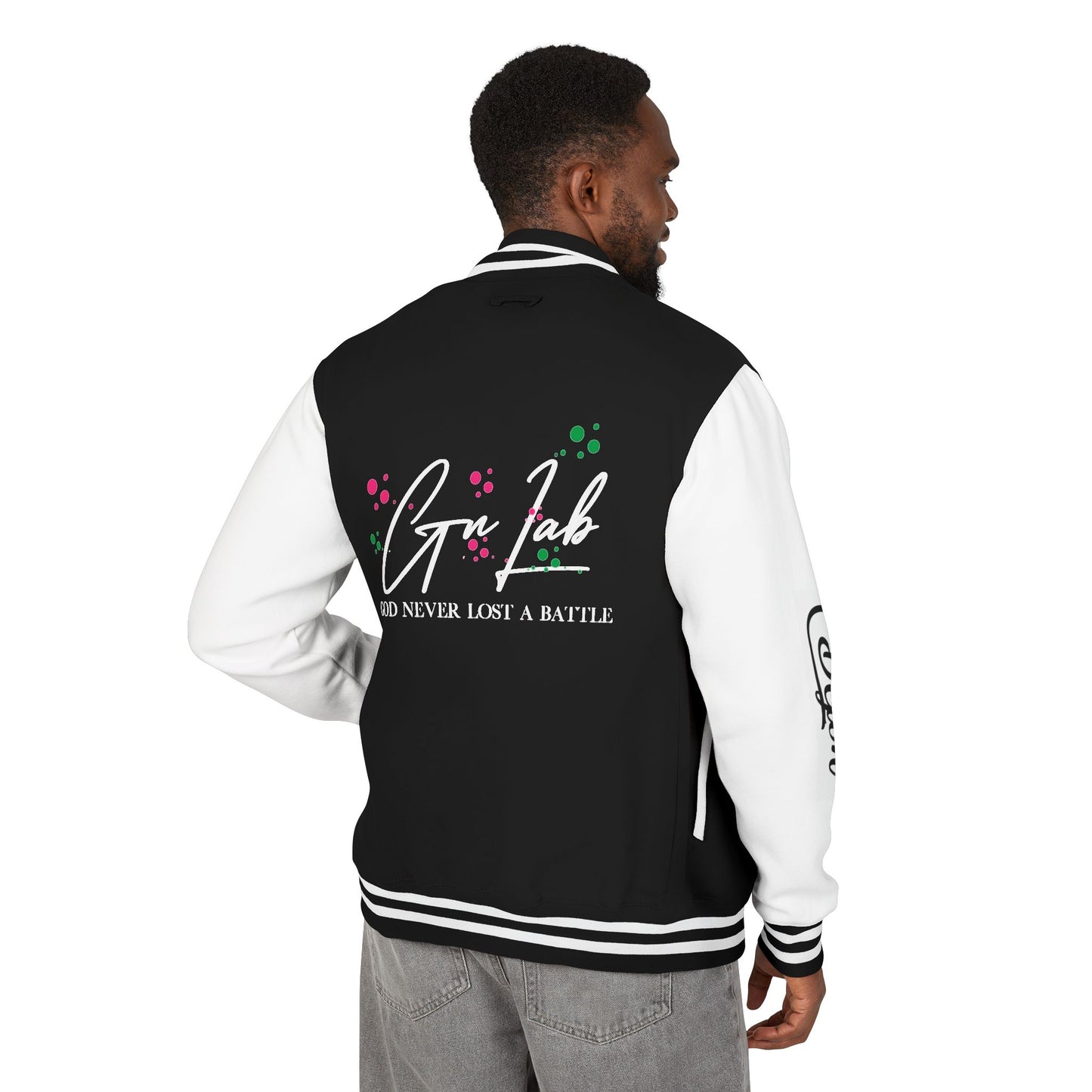 Unisex Heavyweight Letterman Jacket with Inspirational Quotes, Casual Streetwear, Perfect for Gifts, Sports Events, and Celebrations