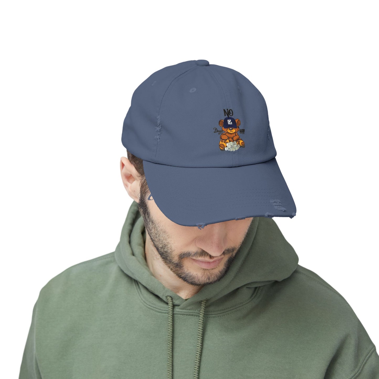 KB Bear Distressed Cap, Unisex Baseball Hat, Casual Accessory, Trendy Gift, Summer Style, Festival Wear