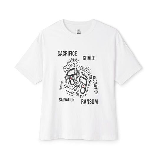 Faith-Inspired Oversized Tee, Comfortable Boxy Shirt for Spiritual Journeys, Casual Wear, Gift for Retreats, Unisex Graphic Tee