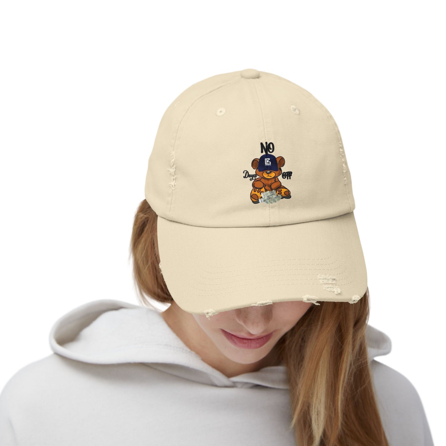 KB Bear Distressed Cap, Unisex Baseball Hat, Casual Accessory, Trendy Gift, Summer Style, Festival Wear