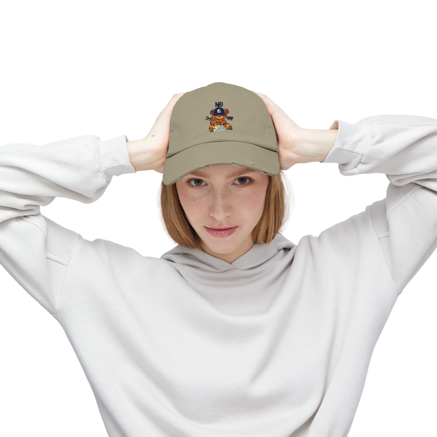 KB Bear Distressed Cap, Unisex Baseball Hat, Casual Accessory, Trendy Gift, Summer Style, Festival Wear